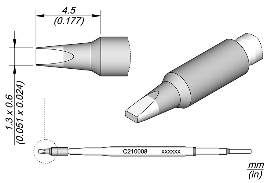 C210008 - Chisel Cartridge 1.3 x 0.6